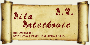 Mila Maletković vizit kartica